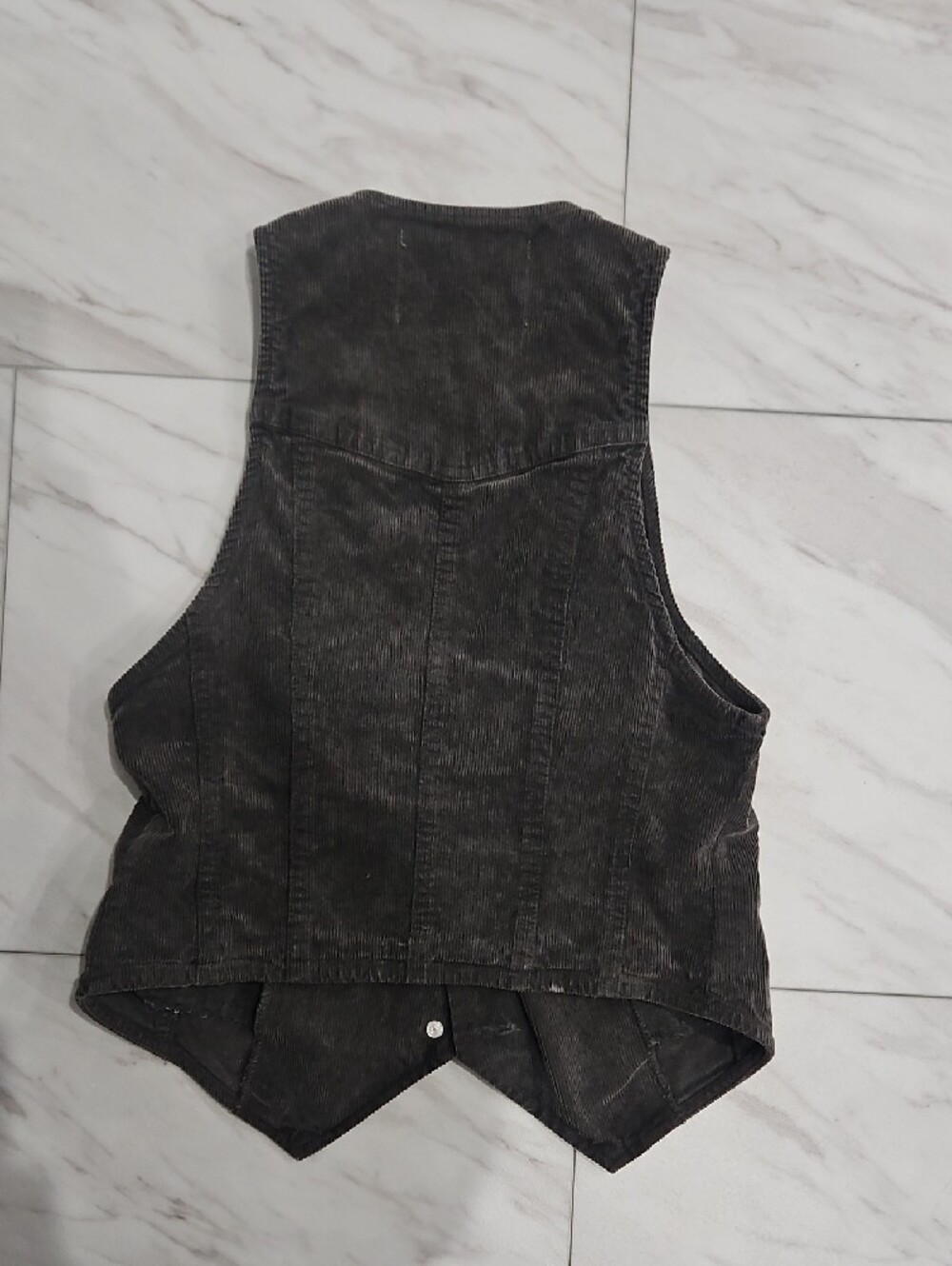 Urban Outfitters Charcoal Black Corduroy Button Vest - Picture 2 of 2